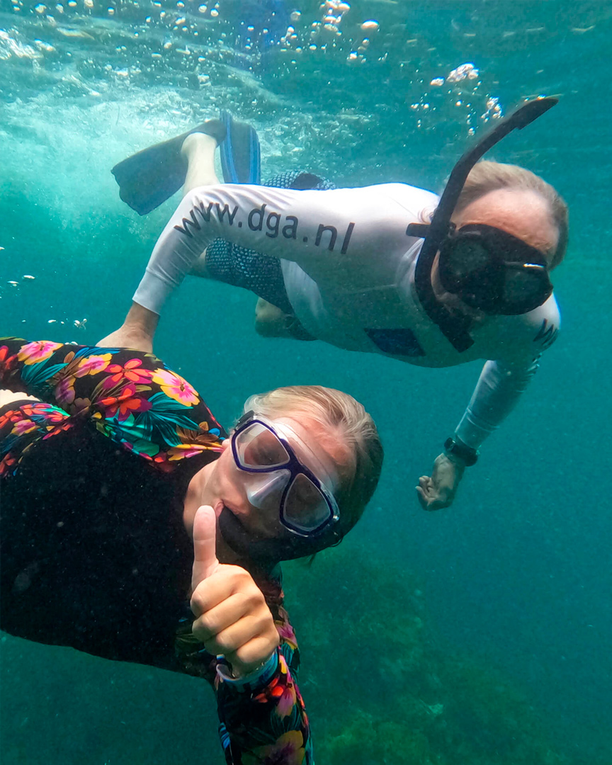 Deck view of the catamaran
