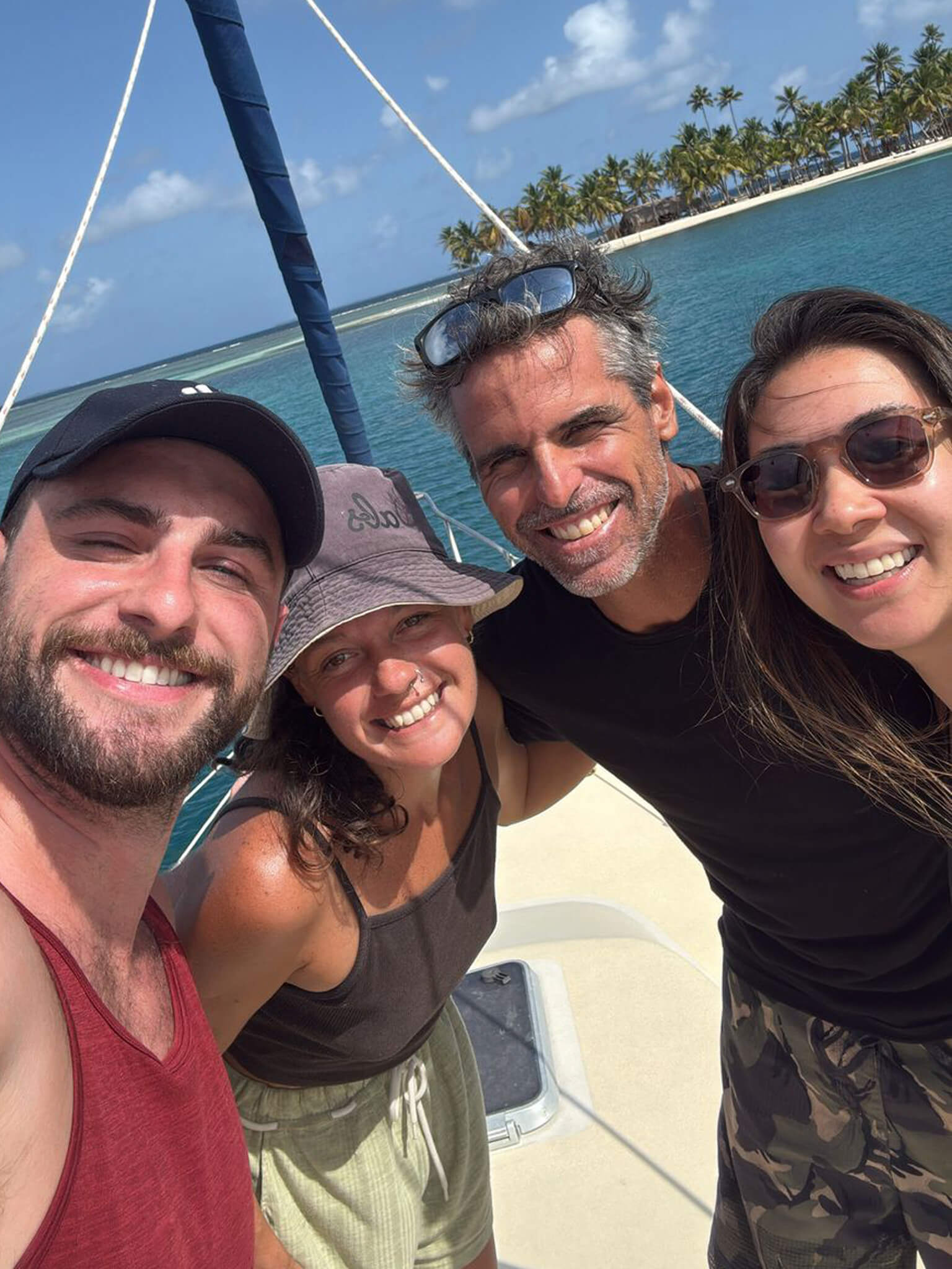 Catamaran sailing on open water
