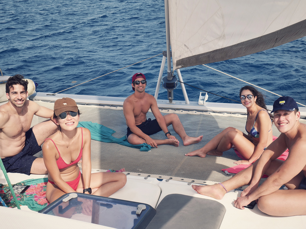 Pasajeros disfrutando